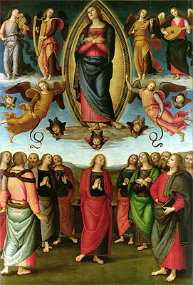 Die Annahme der Jungfrau, 1506 | Perugino | Giclée Leinwand Kunstdruck