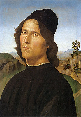 Porträt von Lorenzo di Credi, 1488 | Perugino | Giclée Leinwand Kunstdruck