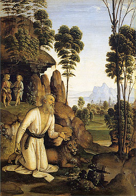 Der heilige Hieronymus in der Wüste, c.1490/00 | Perugino