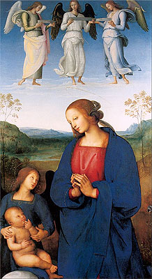 Perugino | The Virgin and Child with an Angel (Certosa Altarpiece), c.1496/00 | Giclée Canvas Print