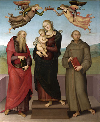 The Virgin and Child with Saints Jerome and Francis, c.1507/15 | Perugino | Giclée Canvas Print