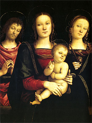 Perugino | The Madonna and Child with St. John the Baptist and St. Catherine of Alexandria, c.1495 | Giclée Canvas Print