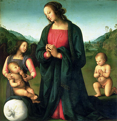 Madonna, das Christuskind anbetend (Madonna del Sacco), c.1495/00 | Perugino