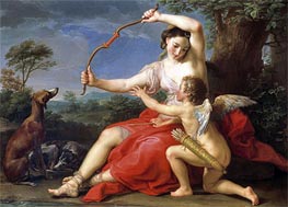 Diana and Cupid, 1761 von Pompeo Batoni | Leinwand Kunstdruck