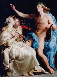 Apollo and Two Muses, c.1741  von Pompeo Batoni | Leinwand Kunstdruck