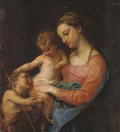Pompeo Batoni | The Madonna and Child with the Infant Saint John the Baptist, Undated | Giclée Canvas Print
