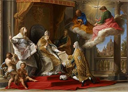 Pompeo Batoni | Pope Benedict XIV Presenting the Encyclical 'Ex Omnibus' to the Comte de Stainville, Later Duc de Choiseul | Giclée Canvas Print