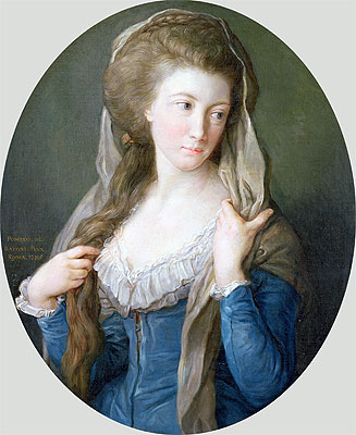 Portrait of a Woman (identified as Margaret Stuart, Lady Hippisley), 1785 | Pompeo Batoni | Giclée Leinwand Kunstdruck
