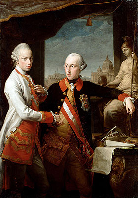 Kaiser Joseph II and the Grand Duke Leopold of Tuscany, 1769 | Pompeo Batoni | Giclée Canvas Print