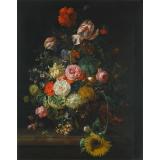 Still Life of Roses, Tulips and Sunflower, 1710 - Rachel Ruysch