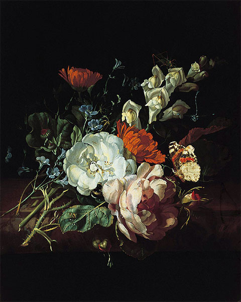 Nasensträußchen auf einem Marmorsockel, c.1695 | Rachel Ruysch