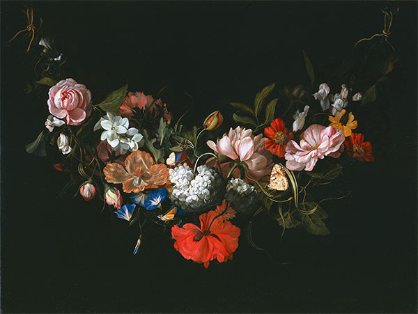 Girlande mit Blüten, 1683 | Rachel Ruysch | Giclée Leinwand Kunstdruck