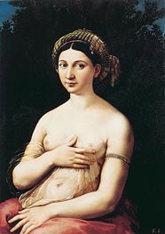 Portrait of a Young Woman (La Fornarina), c.1518/19 by Raphael | Canvas Print