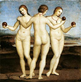 Die drei Grazien, c.1504/05 von Raphael | Leinwand Kunstdruck