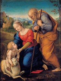 The Holy Family with a Lamb, 1507 von Raphael | Leinwand Kunstdruck