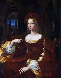 Portrait of Dona Isabel de Requesens, Vice-Queen of Naples (Portrait of Jeanne of Aragon), 1518 von Raphael | Leinwand Kunstdruck