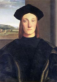 Portrait of Guidobaldo da Montefeltro, Duke of Urbino, n.d. von Raphael | Leinwand Kunstdruck