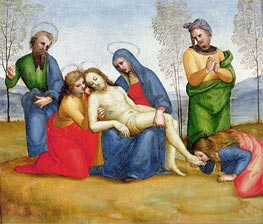 Lamentation over the Dead Christ, c.1504 von Raphael | Leinwand Kunstdruck
