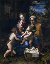 The Holy Family (The Pearl), c.1518 von Raphael | Leinwand Kunstdruck