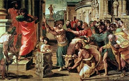 The Sacrifice at Lystra, c.1515/16 von Raphael | Leinwand Kunstdruck