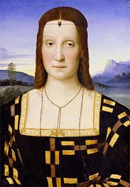 Porträt von Elisabetta Gonzaga, c.1503 von Raphael | Leinwand Kunstdruck