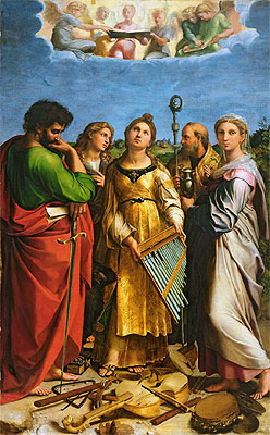 The Saint Cecilia Altarpiece, c.1513/14 | Raphael | Giclée Leinwand Kunstdruck