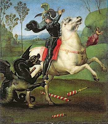 Saint George Fighting the Dragon, c.1504 | Raphael | Giclée Canvas Print