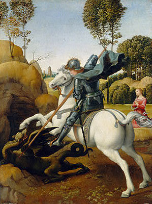 Saint George and the Dragon, c.1506 | Raphael | Giclée Canvas Print