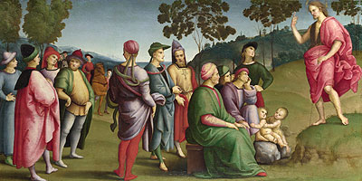 Saint John the Baptist Preaching, 1505 | Raphael | Giclée Leinwand Kunstdruck