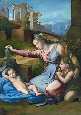 The Madonna of the Veil (The Madonna of the Blue Diadem), n.d. | Raphael | Giclée Canvas Print