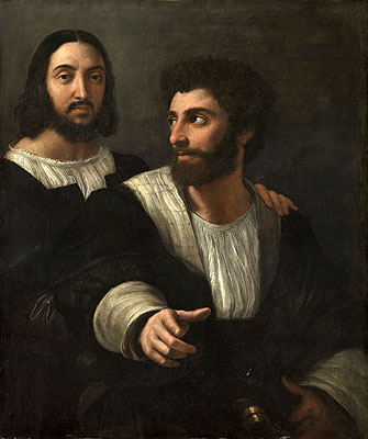 Self Portrait with a Friend, c.1518/19 | Raphael | Giclée Leinwand Kunstdruck