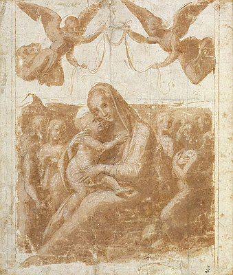 The Virgin and Child Surrounded by Angels, n.d. | Raphael | Giclée Papier-Kunstdruck