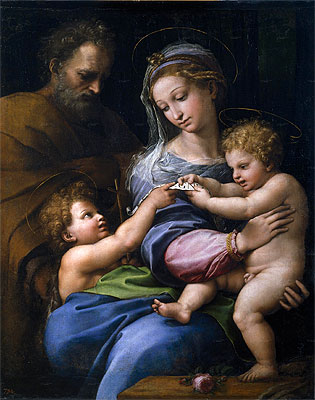 Die Jungfrau mit einer Rose (Die Heilige Familie mit dem kleinen Johannes), c.1520 | Raphael