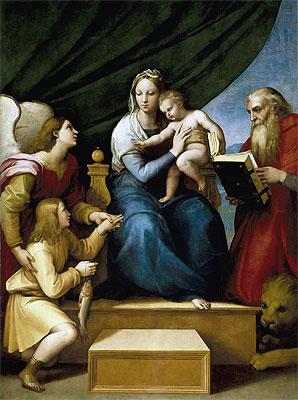The Holy Family with Raphael, Tobias and Saint Jerome (The Virgin with a Fish), c.1513/14 | Raphael | Giclée Canvas Print