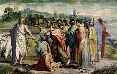 Christ's Charge to Peter, c.1515/16 | Raphael | Giclée Leinwand Kunstdruck