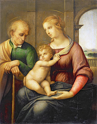 Holy Family (Madonna with Beardless Joseph), c.1505/06 | Raphael | Giclée Leinwand Kunstdruck