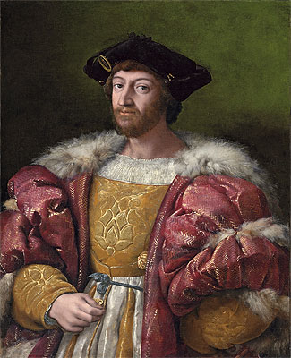Portrait of Lorenzo de Medici, Duke of Urbino, c.1518 | Raphael | Giclée Leinwand Kunstdruck