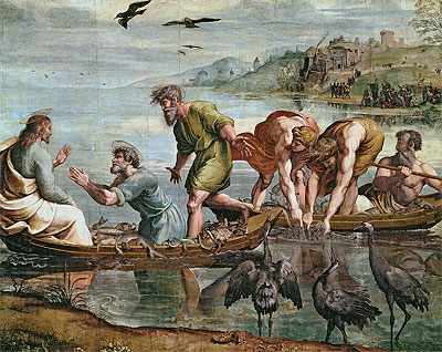 Der Wunder der Fische, c.1515/16 | Raphael | Giclée Leinwand Kunstdruck