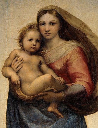 Die Sixtinische Madonna (Detail), 1513 | Raphael | Giclée Leinwand Kunstdruck