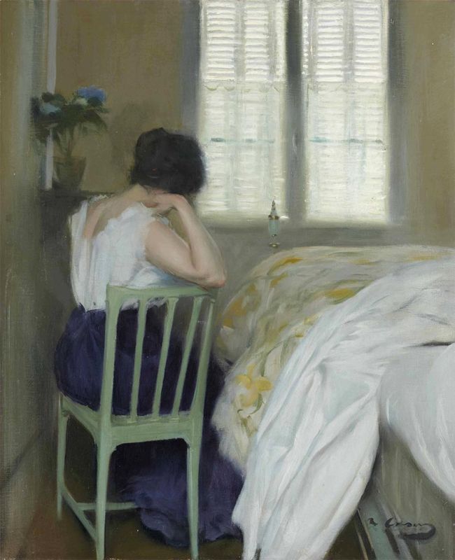 Die traurigen Stunden, c.1900 | Ramon Casas | Giclée Leinwand-Kunstdruck