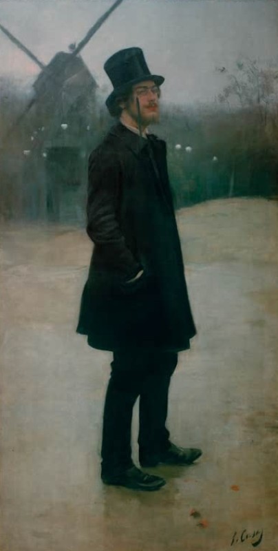 Der Bohemien, Poet von Montmartre (Porträt von Erik Satie), 1891 | Ramon Casas | Giclée Leinwand-Kunstdruck
