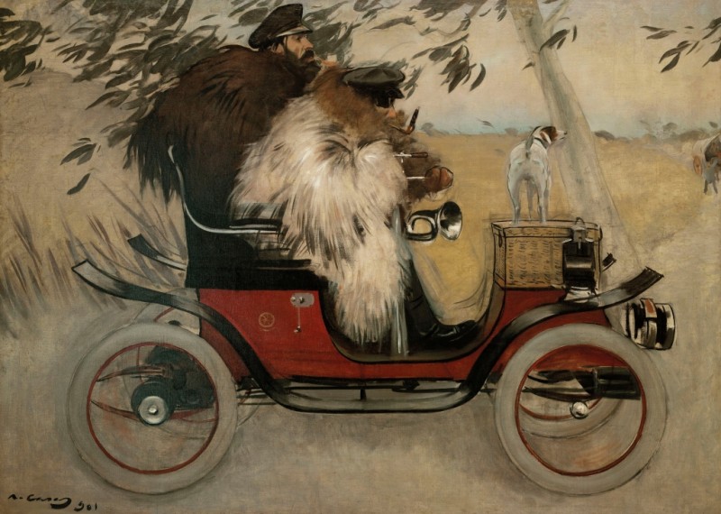 Ramon Casas and Pere Romeu in an Automobile, 1901 | Ramon Casas | Giclée Canvas Print