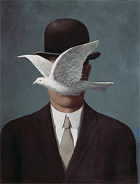 Mann mit Melone, 1964 von Rene Magritte | Leinwand Kunstdruck