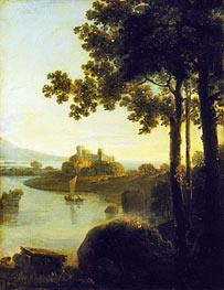 Evening: River Scene with Castle, c.1751/57 by Richard Wilson | Canvas Print