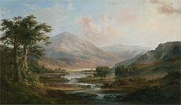 Schottische Landschaft, 1871 von Robert Scott Duncanson | Leinwand Kunstdruck