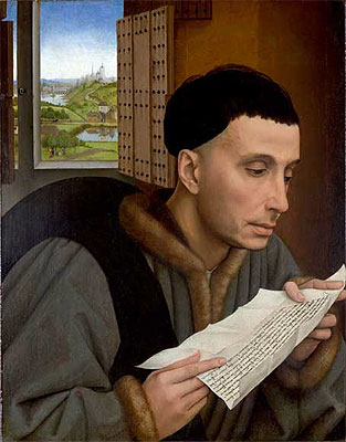 A Man Reading (Saint Ivo), a.1450 | Rogier van der Weyden | Giclée Leinwand Kunstdruck