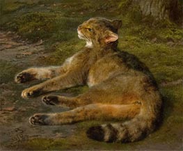 Wilde Katze, 1850 von Rosa Bonheur | Leinwand Kunstdruck
