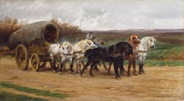 Ein Wagen und ein Pferdegespann, 1852 von Rosa Bonheur | Giclée Leinwand-Kunstdruck