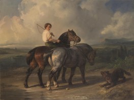 Two Horses, 1842 by Rosa Bonheur | Giclée Canvas Print