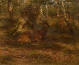 Wald mit einem Rehbock, 1875 von Rosa Bonheur | Leinwand-Kunstdruck